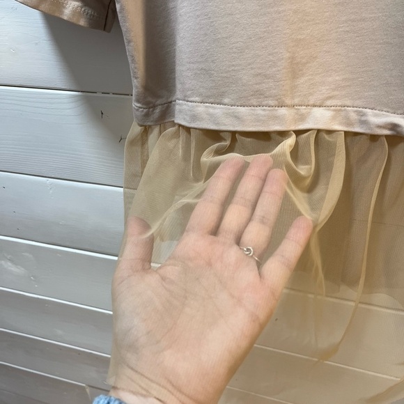 MADE IN ITALY Layered Tulle Top – Beige – M/L - Picture 4 of 7